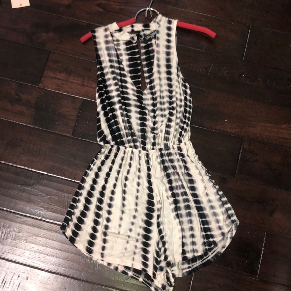 Black and nude tie dye romper